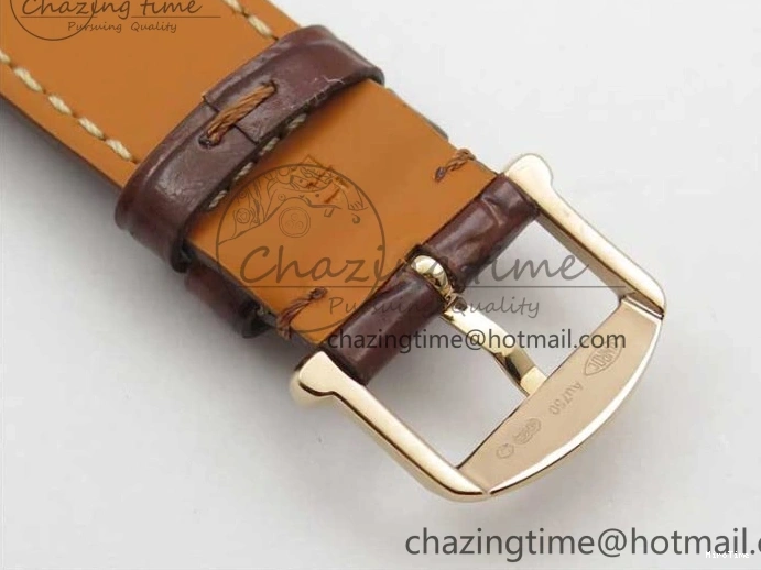 MIROTIME 1226 Portofino 37mm RG V7F 1:1 Best Edition Gray Dial on Deep Brown Leather Strap A SunProtective 7090